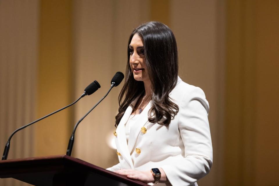 A photo of Rep. Sara Jacobs (D-CA) in Washington, DC.