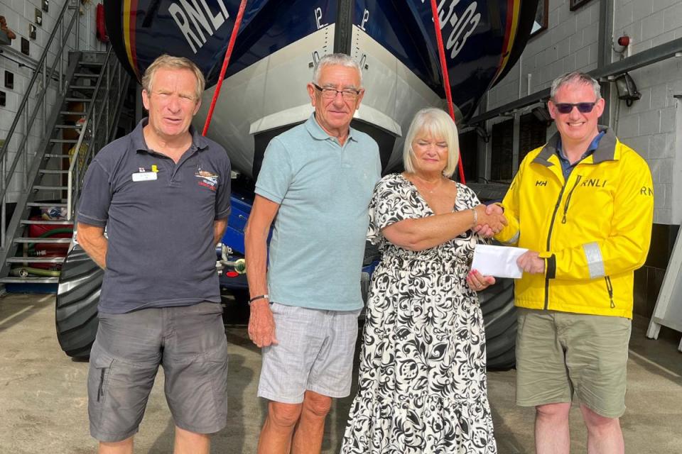 Bob celebrated his 70th birthday with a donation to the RNLI <i>(Image: Exmouth RNLI)</i>