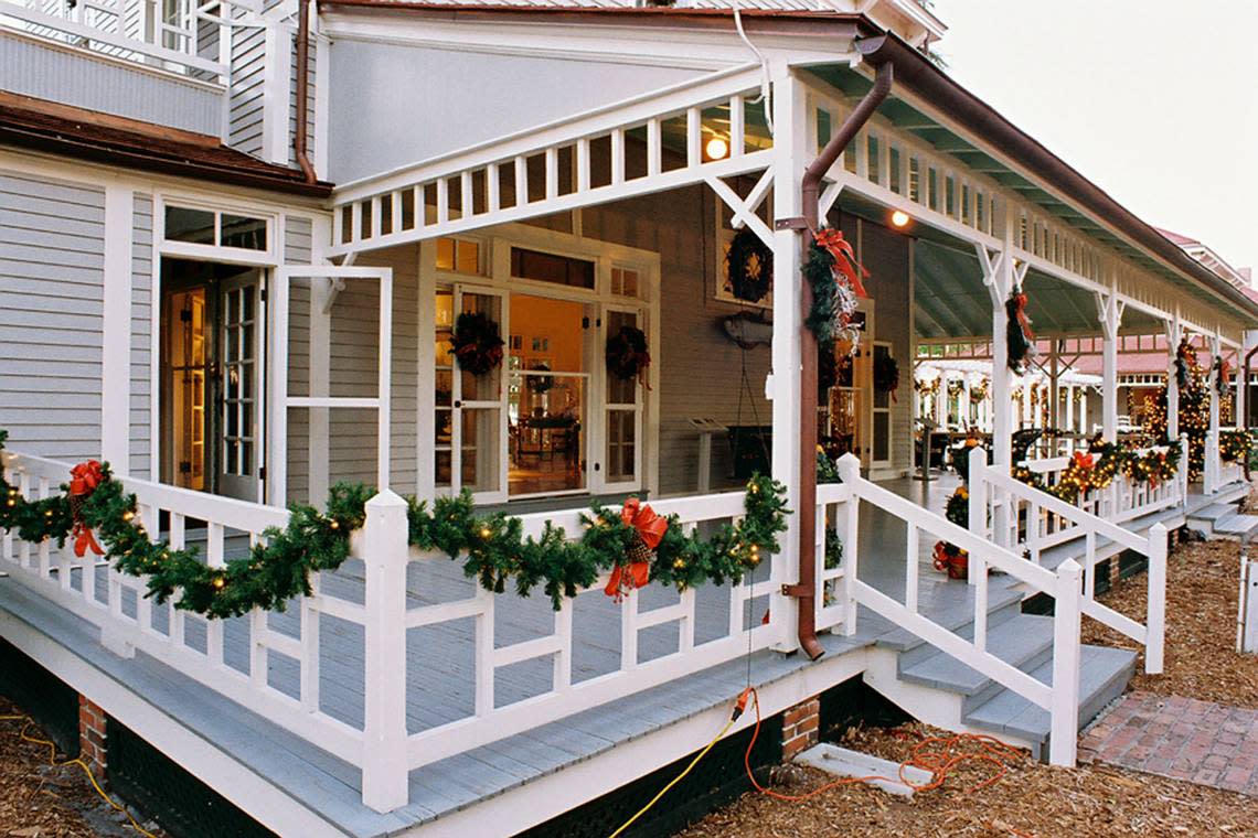 The annual Holiday House event at the Edison & Ford Winter Estates in Fort Myers features millions of lights and illuminated wreaths and trees.