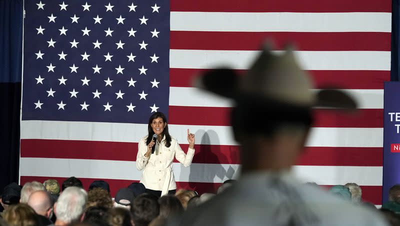 Republican presidential candidate Nikki Haley speaks at a campaign rally on Wednesday, Jan. 17, 2024, in Rochester, N.H.