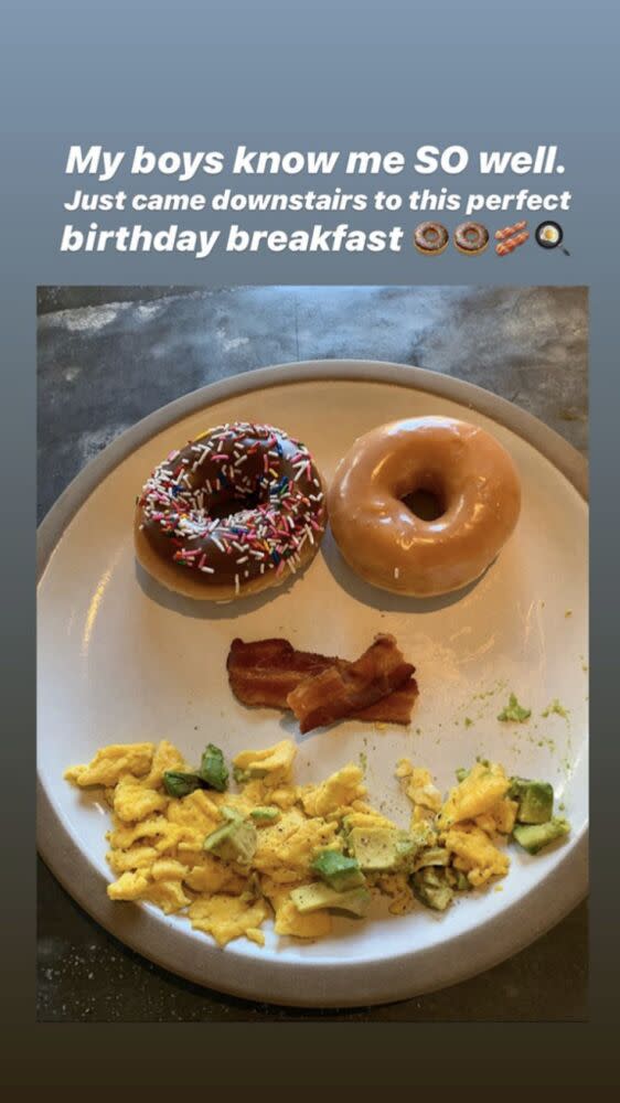 Jessica Biel's birthday breakfast | Jessica Biel Instagram Story