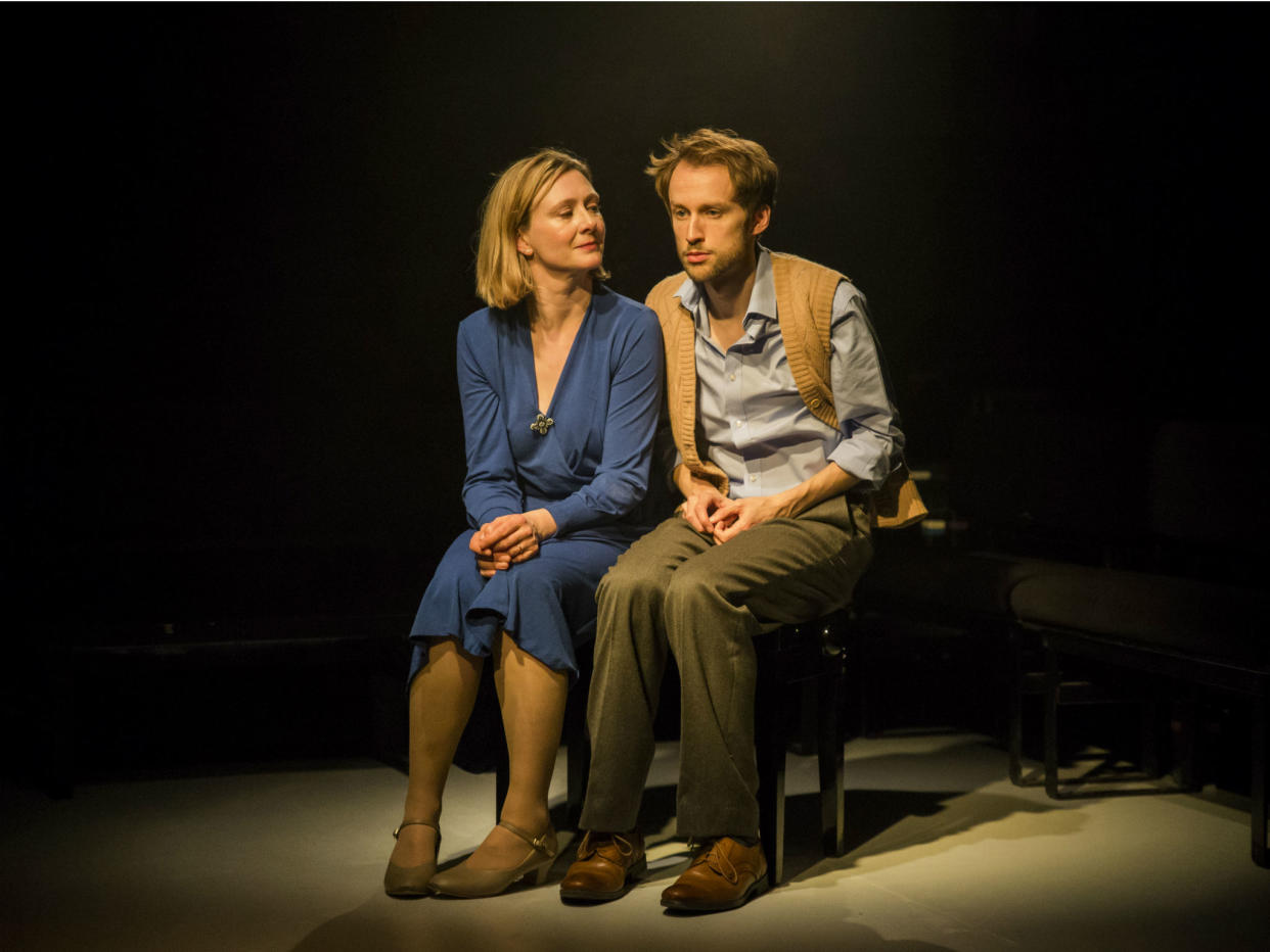 Frances Grey and Mark Arends as Vivian and Tom in 'Old Fools' at Southwark Playhouse: Nat James Photography