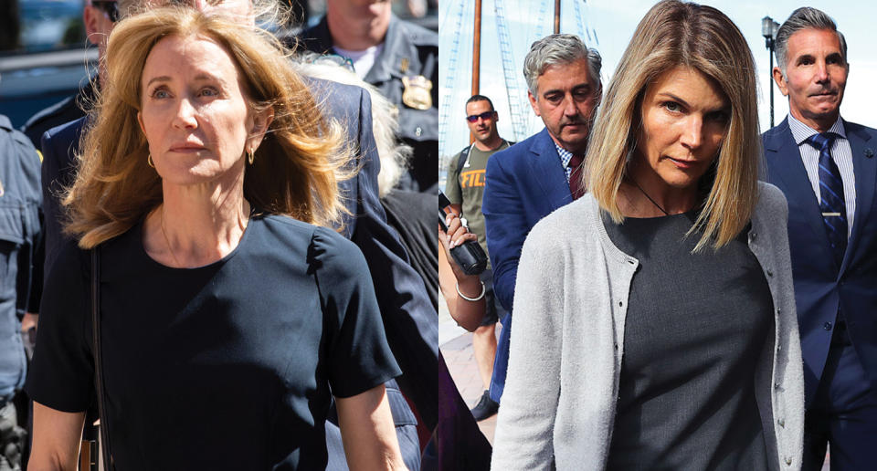 Felicity Huffman has been charged with 14 days in prison for the college admissions scandal. Here's what this means for Lori Loughlin, according to lawyers. (Photo: Getty Images)