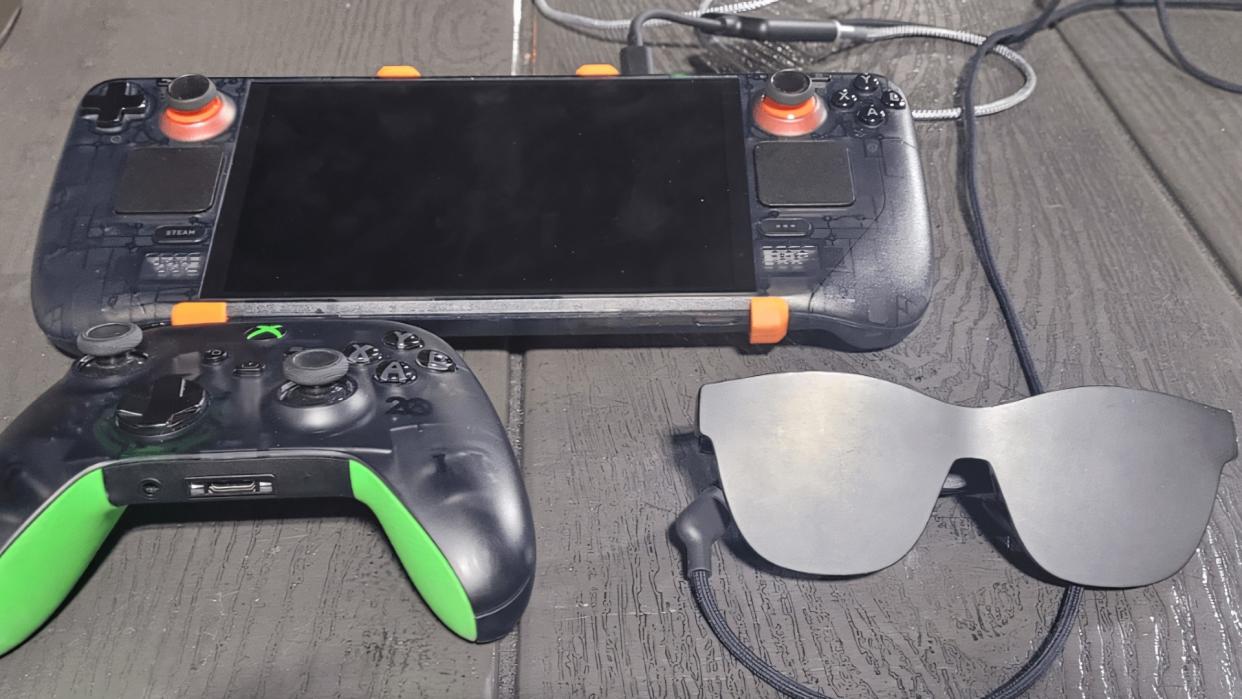  Steam Deck OLED, Xreal glasses and Viture Play and charge with Xbox controller. 