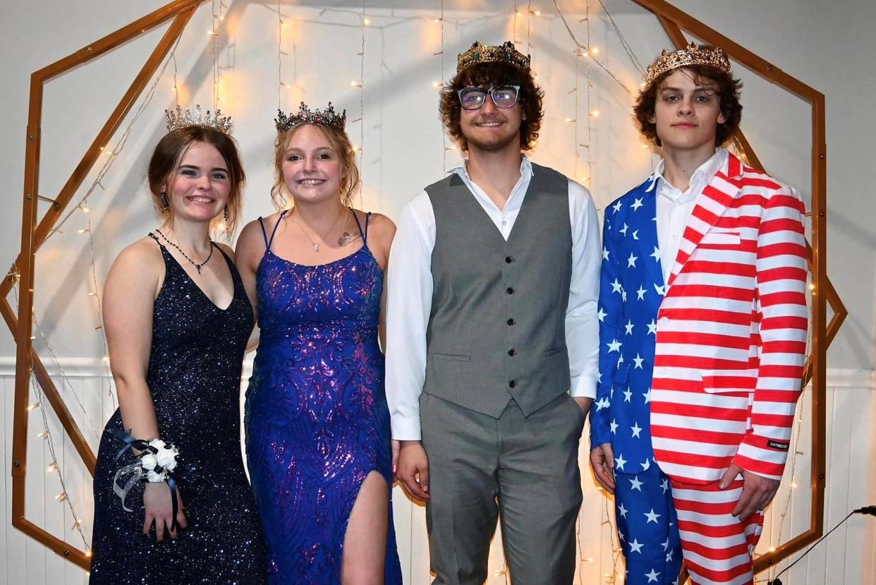 Avery Vasko, Emily Haga, Case Smith, and Ashton Welch (left to right) were voted prom royalty for the Mid-East CTC Buffalo campus.