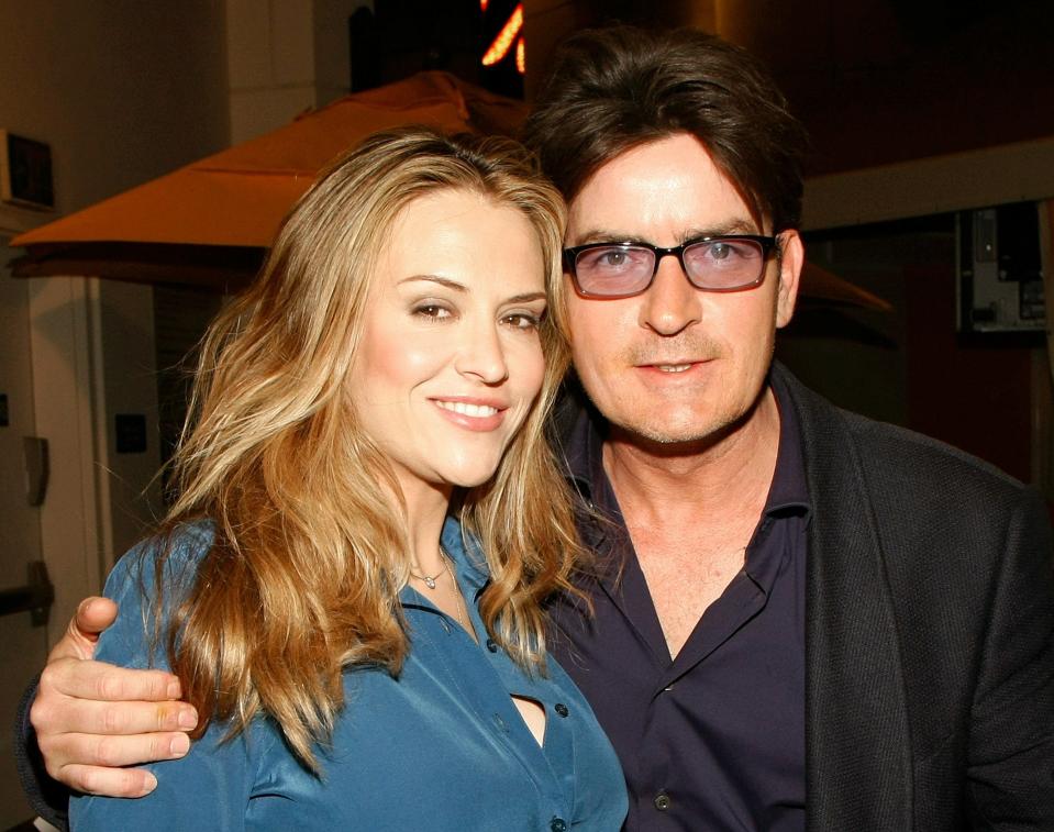 Charlie Sheen and then-wife Brooke Mueller photographed on April 18, 2009 in Las Vegas, Nevada.
