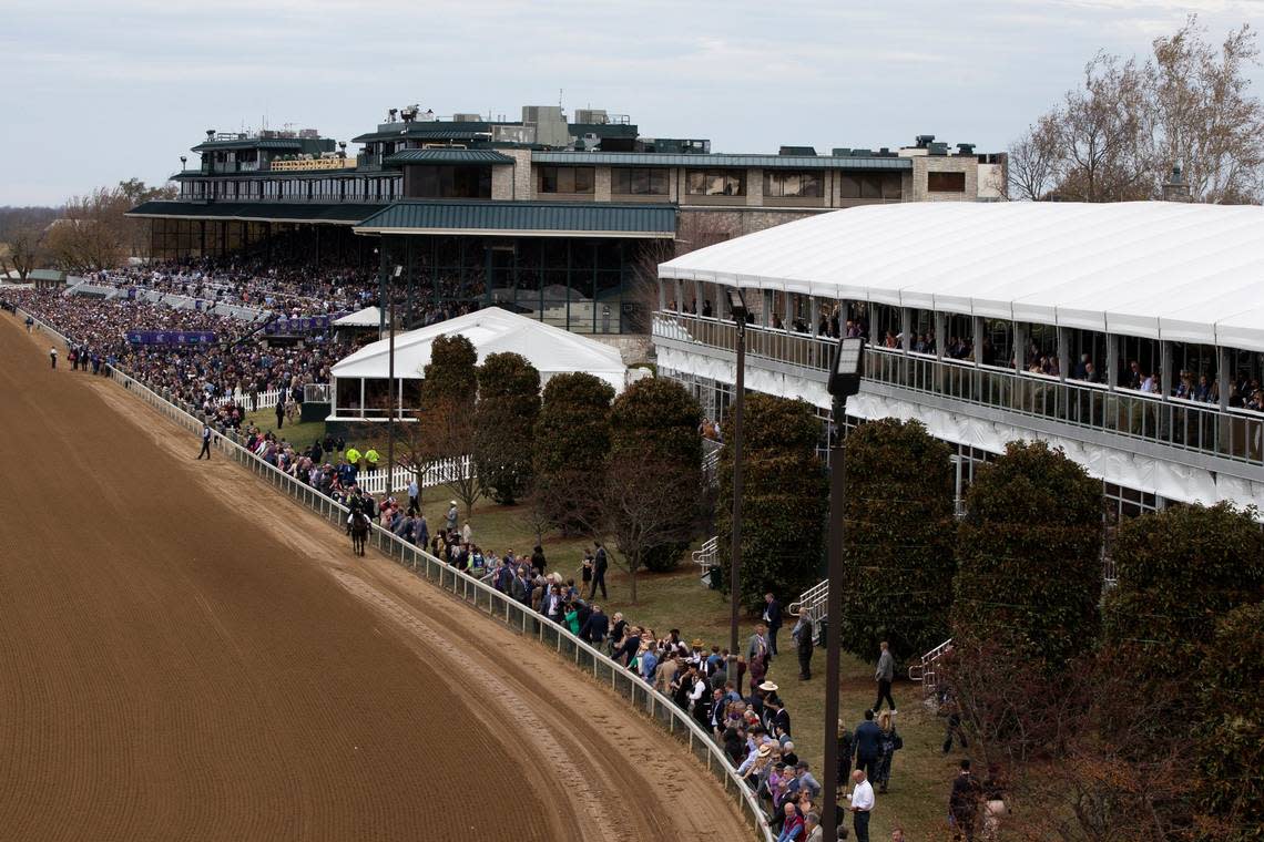 Temporary chalets were constructed at Keeneland Race Course to entertain fans during the two days of the Breeders’ Cup World Championships, the third time the event has been hosted in Lexington.