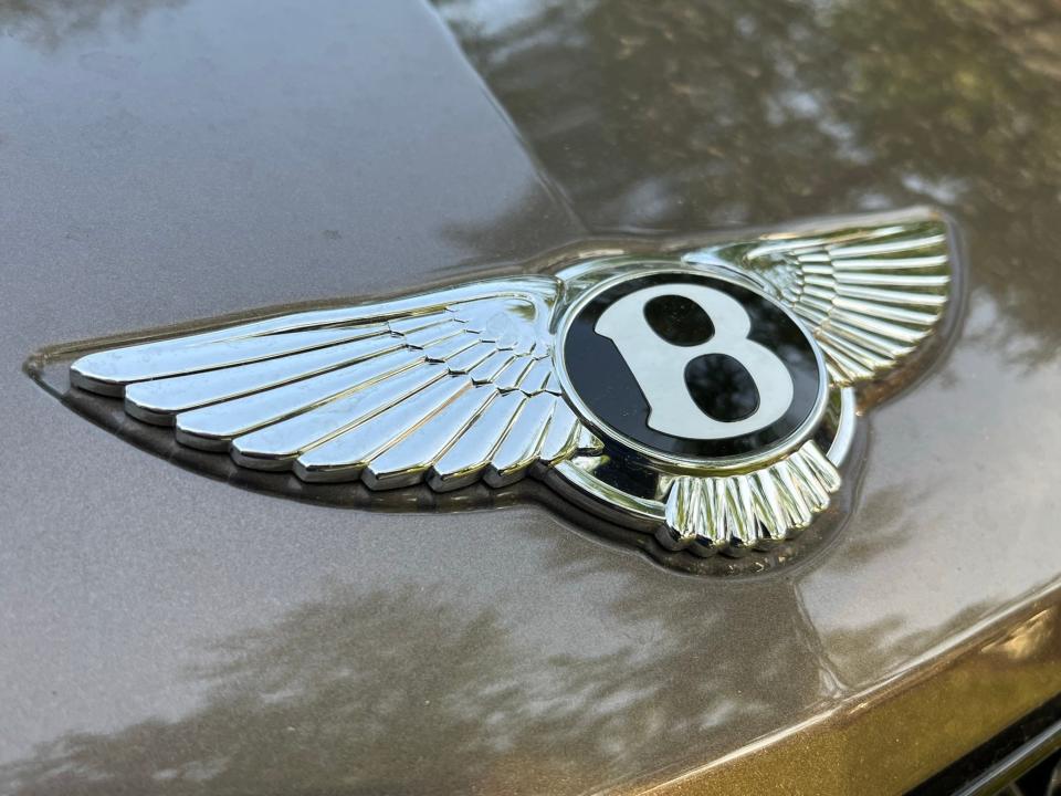 Bentley winged B emblem.