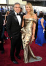 George Clooney and Stacy Keibler arrive at the 84th Annual Academy Awards in Hollywood, CA.