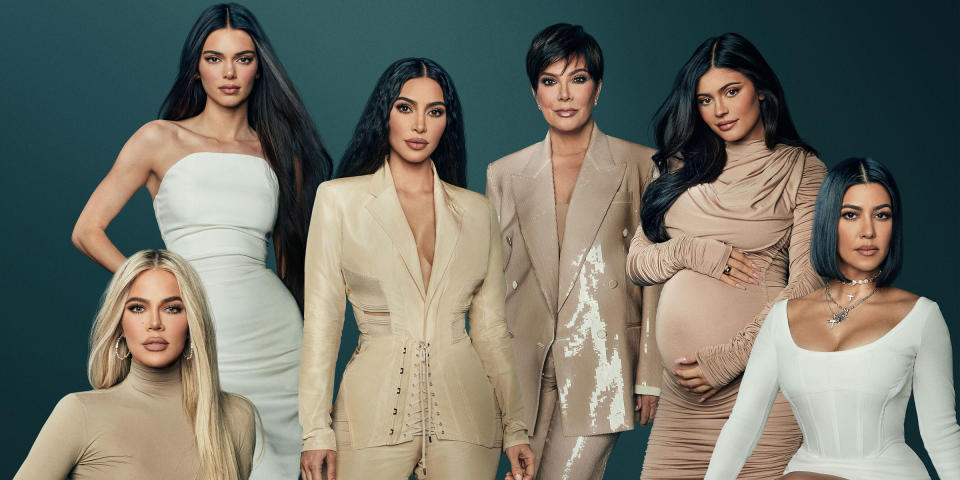 Kris Jenner, Kourtney Kardashian, Kim Kardashian, Khloé Kardashian, Kendall Jenner and Kylie Jenner pose for their Hulu reality show. (Hulu)