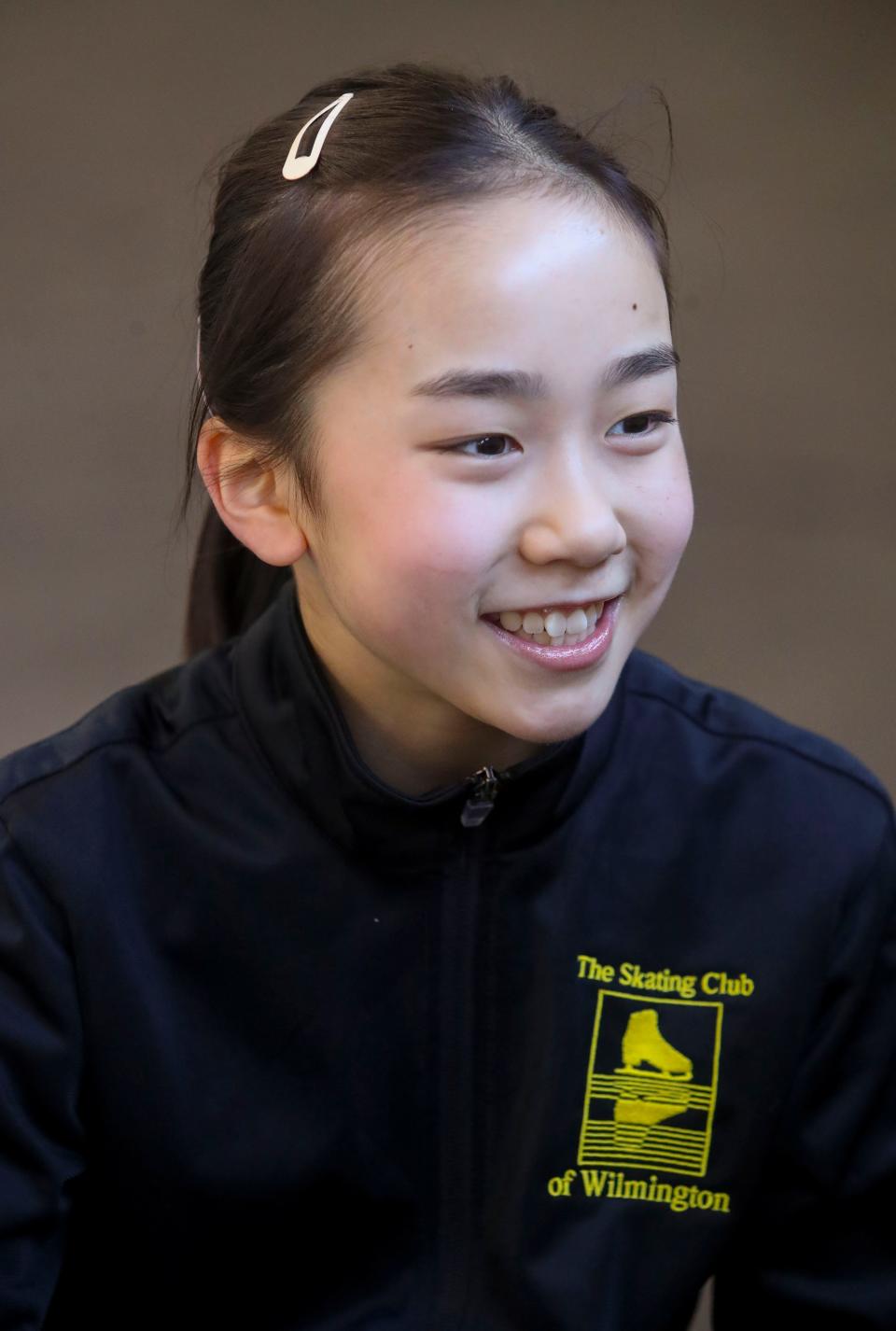Coco Zhang discusses her upcoming step up in competition after working out at the Skating Club of Wilmington before departing for the U.S. Figure Skating Championships, Saturday, Jan. 20, 2024.