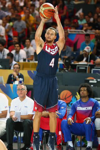 <p>Nathaniel S. Butler/NBAE via Getty</p> Stephen Curry at the 2014 FIBA World Cup