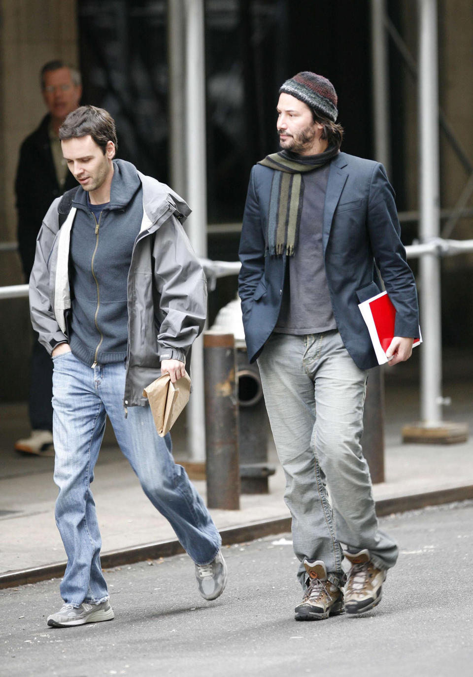 Reeves and friend in Chelsea in New York City.