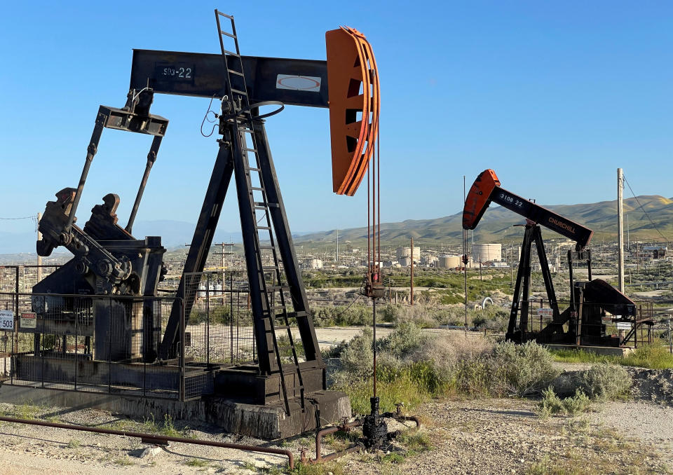 oil prices A general view of oil drilling equipment on federal land near Fellows, California, U.S., April 15, 2023. REUTERS/Nichola Groom