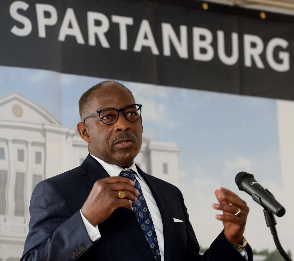 A groundbreaking ceremony was held for the new Spartanburg County courthouse in downtown on July 13, 2021. Honorable Chief Justice Donald W. Beatty of the South Carolina Supreme Court talks about the importance of  the law to a community. 