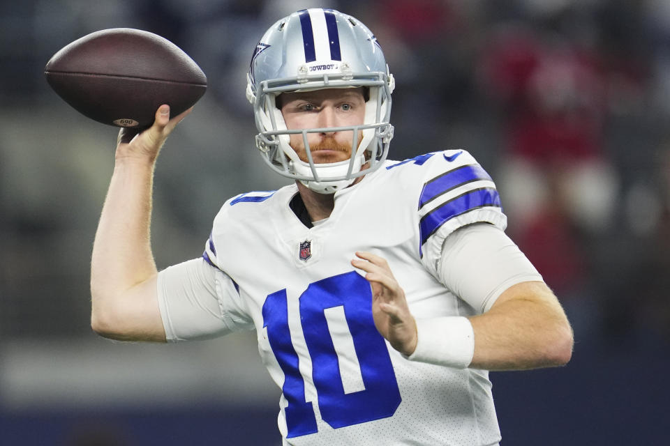 Cooper Rush will start for the Dallas Cowboys in place of injured Dak Prescott. (Photo by Cooper Neill/Getty Images)