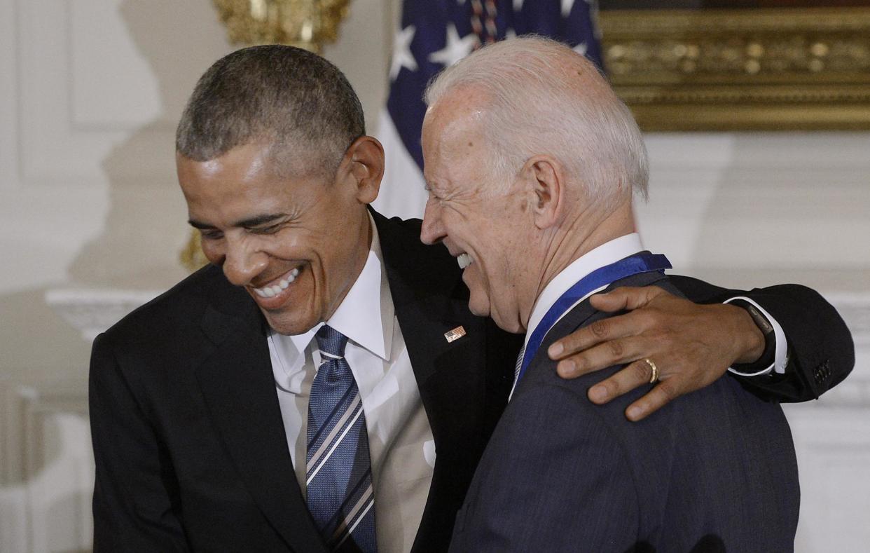 Former President Barack Obama presents the Medal of Freedom to Vice President Joe Biden: Olivier Douliery-Pool/Getty Images