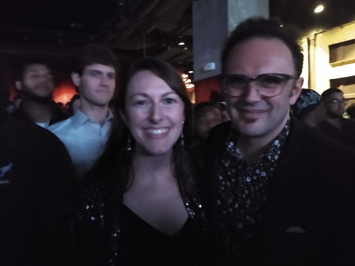Kristina Latino and singer-songwriter Mark Erelli at the 2023 Boston Music Awards Dec. 20 at Big Night Live in Boston. Latino won "artist manager of the year" and Erelli was nominated in the "best folk artist" and "best album" categories.