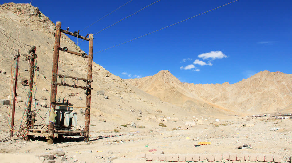 An old transformer sits amid a graveyard on the outskirts of Leh. Modern amenities might make life a little less harsh in the cold desert?