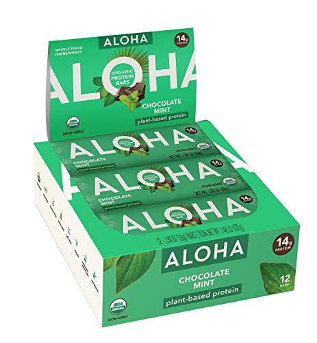 11) ALOHA Chocolate Mint Organic Plant Based Protein Bars