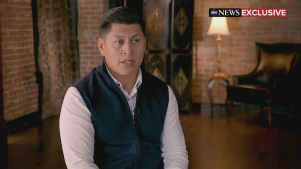 PHOTO: Saul Hernandez speaks exclusively to ABC News in an interview that aired on 'Good Morning America' on May 17, 2023. (ABC News)