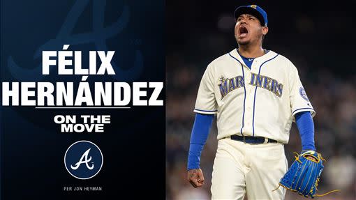 赫南德茲（Felix Hernandez）小聯盟約加盟勇士。（圖／翻攝自MLB推特）