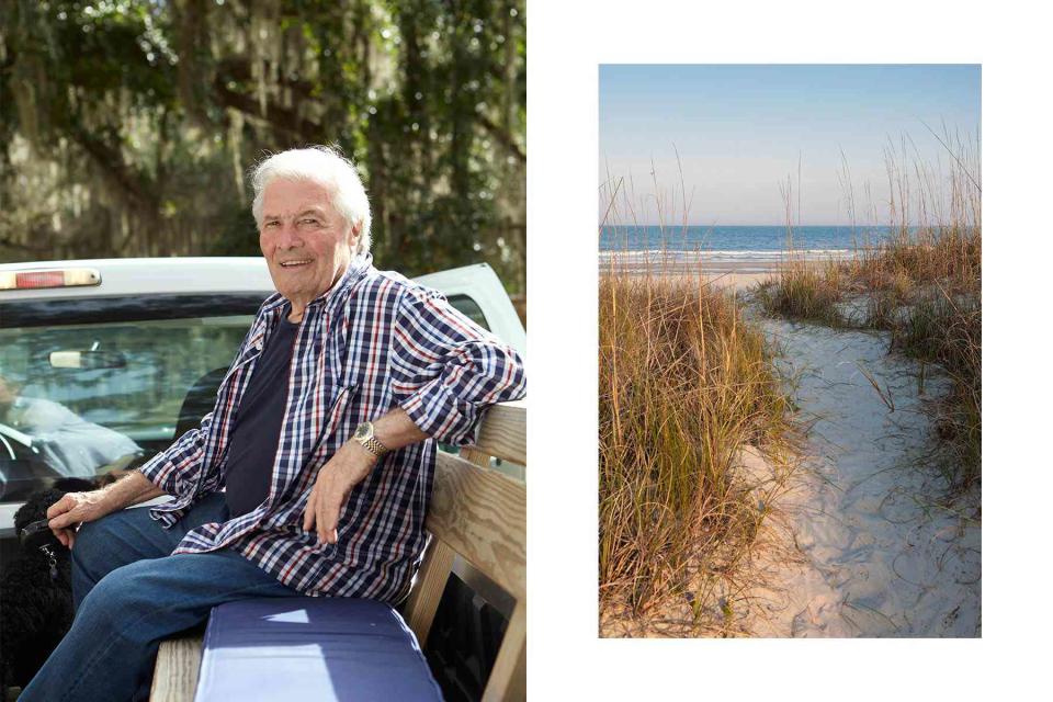 <p>From left: Tom Hopkins; Ron Buskirk/Alamy</p> From left: Jacques Pépin on Amelia Island, in Florida; a path through the dunes to the Atlantic Ocean.