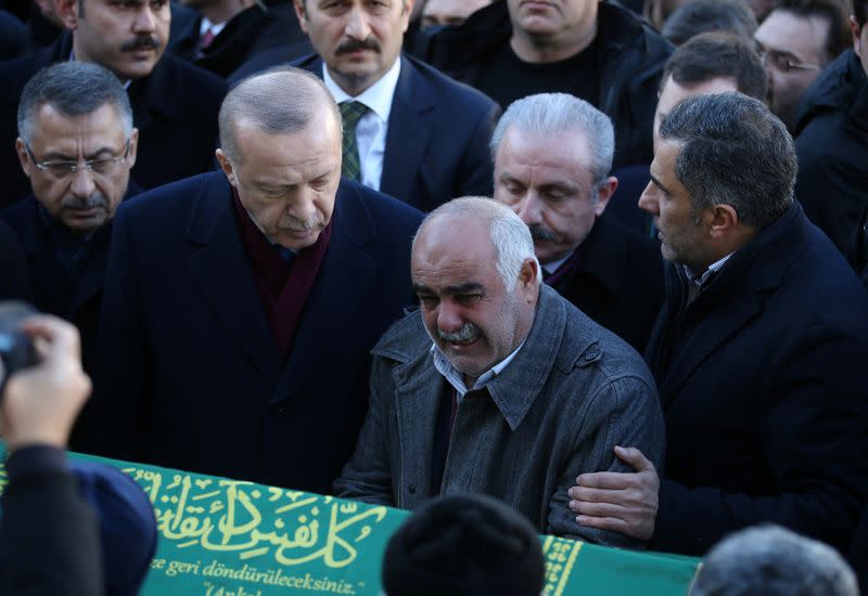 Turkish President Erdogan attends funeral ceremony of earthquake victims in Elazig