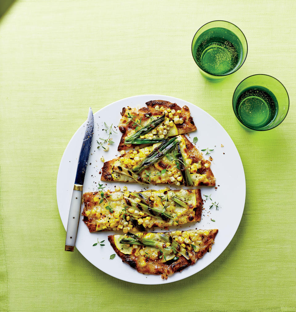 Corn, Squash, and Green Onion Flatbreads