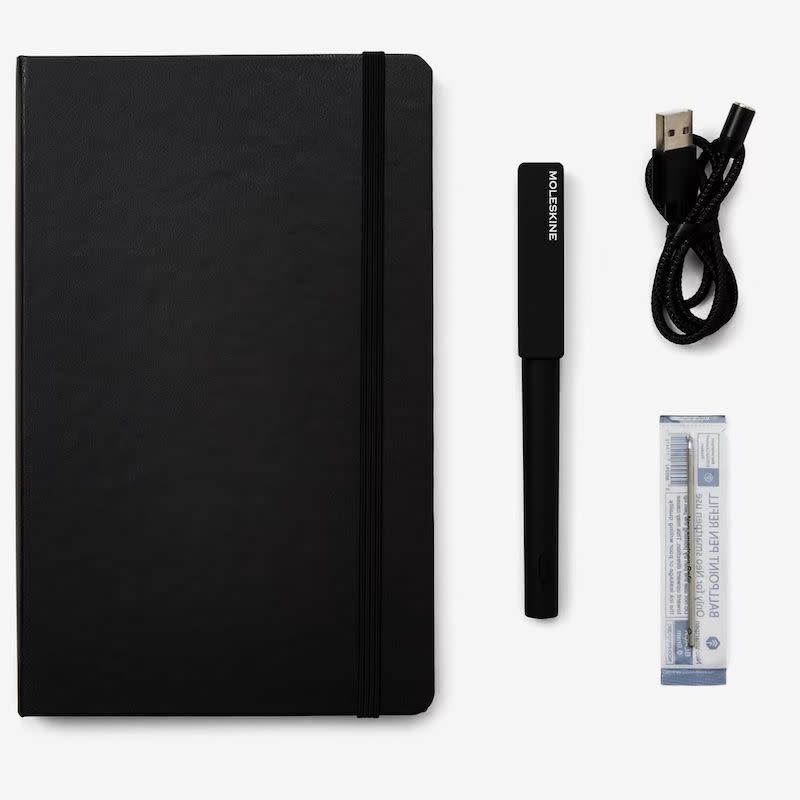 <p><a href="https://www.amazon.com/Moleskine-Writing-Smart-Notebook-2022/dp/B09T3HXC74/ref=sr_1_2?keywords=moleskine+smart+writing+set&qid=1698346423&sr=8-2&tag=syn-yahoo-20&ascsubtag=%5Bartid%7C10054.g.36186166%5Bsrc%7Cyahoo-us" rel="nofollow noopener" target="_blank" data-ylk="slk:Shop Now;elm:context_link;itc:0;sec:content-canvas" class="link ">Shop Now</a></p><p>Bluetooth Smart Pen & Notebook Set</p><p>$279.00</p>