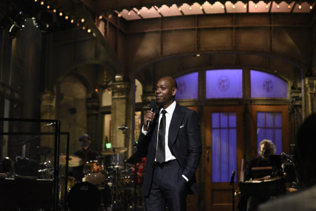 SATURDAY NIGHT LIVE -- &quot;Dave Chappelle&quot; Episode 1791 -- Pictured: Host Dave Chappelle during the monologue on Saturday, November 7, 2020 -- (Photo by: Will Heath/NBC)