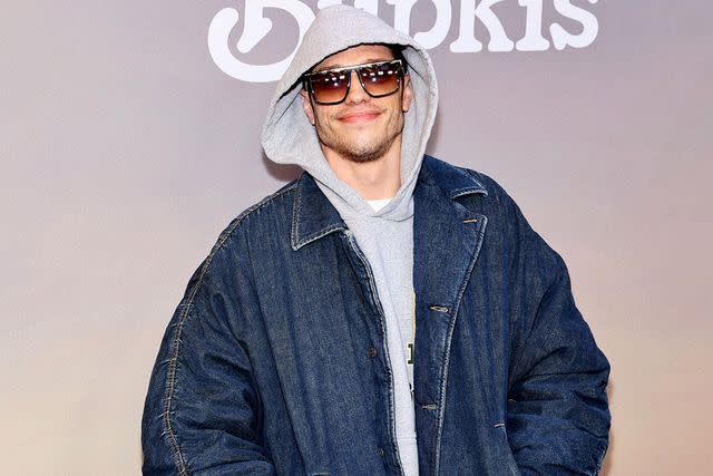 <p>Arturo Holmes/WireImage</p> Pete Davidson attends the Peacock's "Bupkis" World Premiere at The Apollo Theater on April 27, 2023