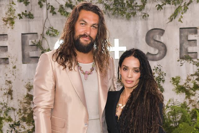 <p>Rodin Eckenroth/FilmMagic</p> Jason Momoa and Lisa Bonet in 2019