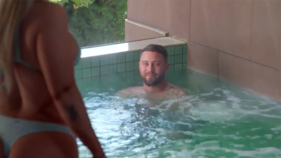 MAFS groom 2020 Josh in spa bikini