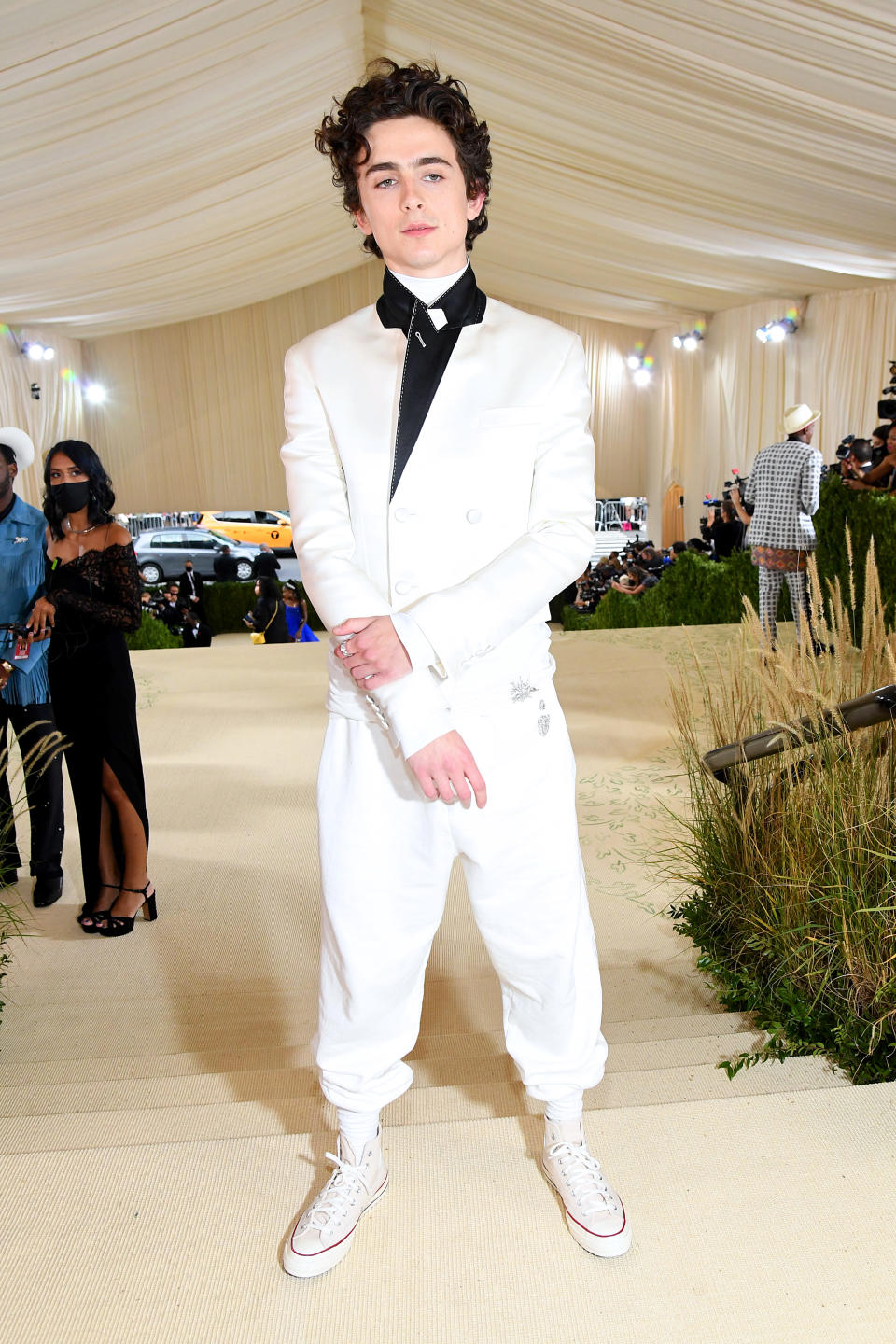 Timothée Chalamet was a co-chair for the 2021 Met Gala, alongside Billie Eilish, Naomi Osaka, and Amanda Gorman.  (Getty Images) 