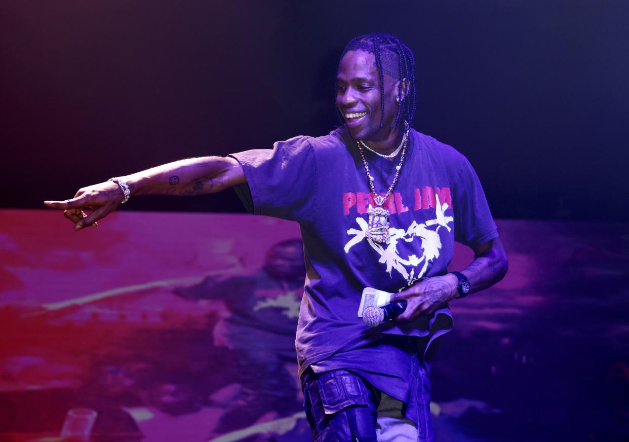 MIAMI, FLORIDA - JULY 03: Travis Scott performs at E11EVEN Miami on July 03, 2022 in Miami, Florida. (Photo by Alexander Tamargo/Getty Images for E11EVEN)