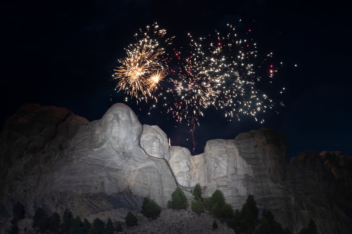 Mount Rushmore-Fireworks (Copyright 2020 The Associated Press. All rights reserved.)