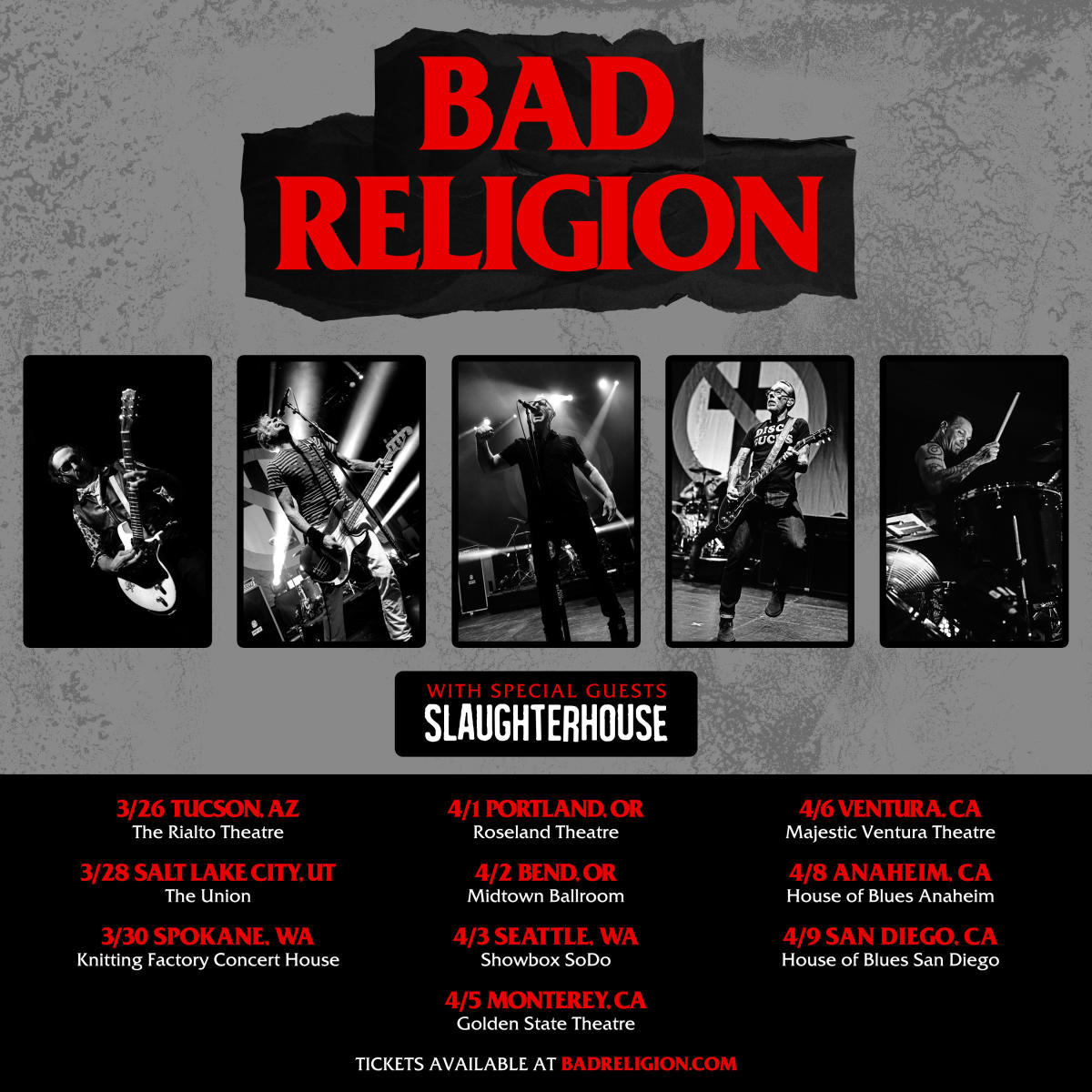 bad religion tour schedule