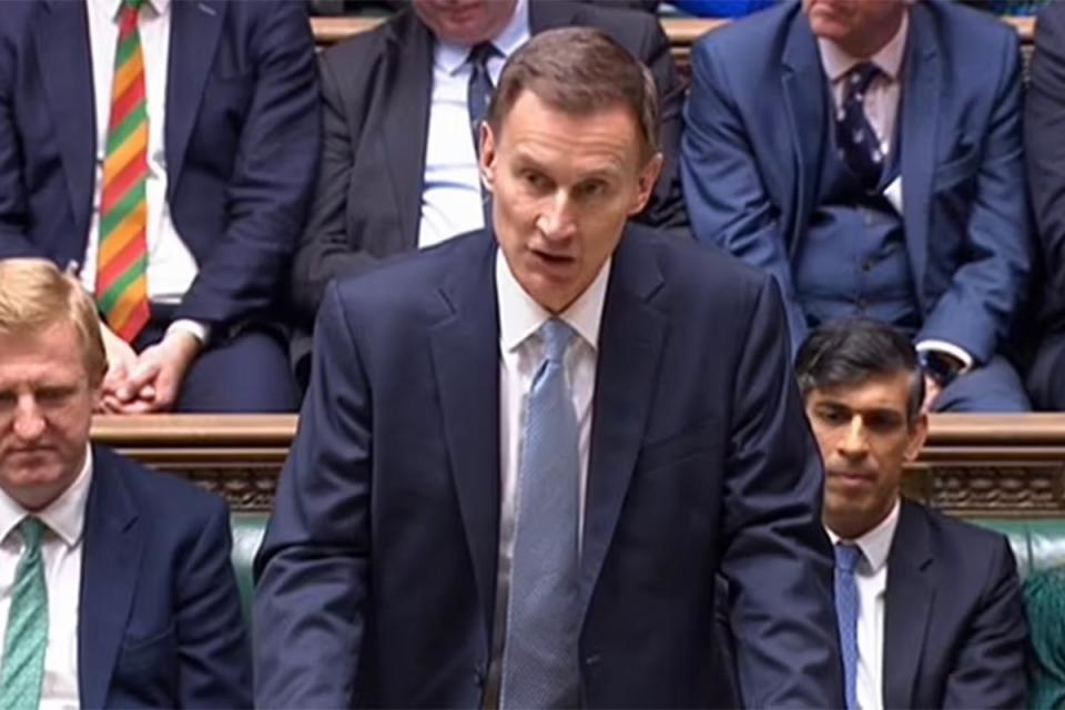 Jeremy Hunt delivers the spring Budget (Sky News)