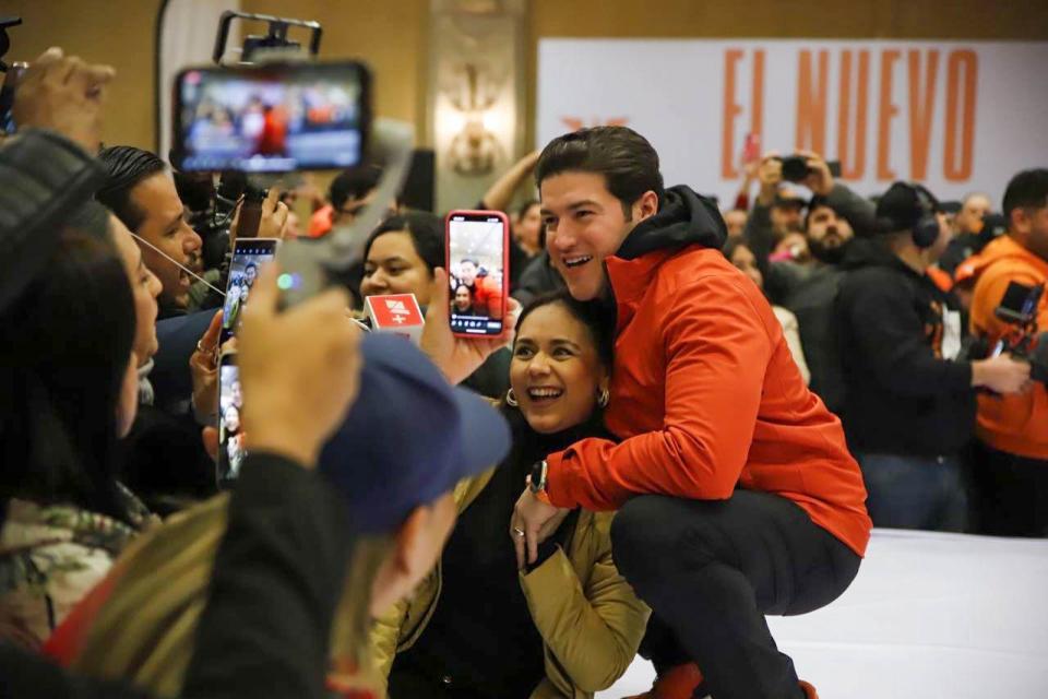 Samuel García, aspirante presidencial de México por el partido Movimiento Ciudadano en un encuentro con simpatizantes realizado en Matamoros, Tamaulipas |  FOTO: PRENSA SAMUEL GARCÍA/CUARTOSCURO.COM