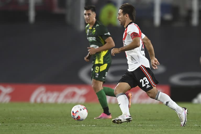 Leo Ponzio ante Defensa y Justicia, en su último partido como local con la camiseta de River