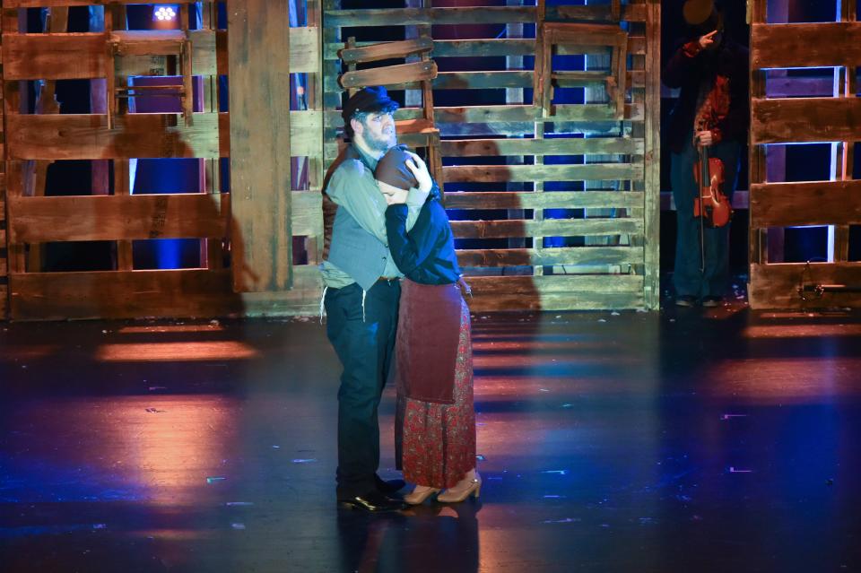 "Fiddler on the Roof" at Livingston High School. (l-r) Leah Waessa (junior) as Golde and Jonah Ruderman (junior) as Tevye. Credit: Lors Photography