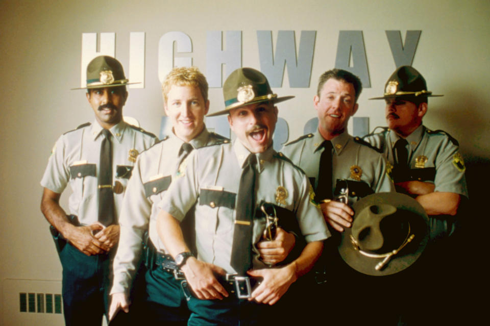 SUPER TROOPERS, Jay Chandrasekhar, Steve Lemme, Paul Soter, Erik Stolhanske, Kevin Heffernan, 2001, TM & Copyright ©20th Century Fox Film Corp. All rights reserved./Courtesy Everett Collection