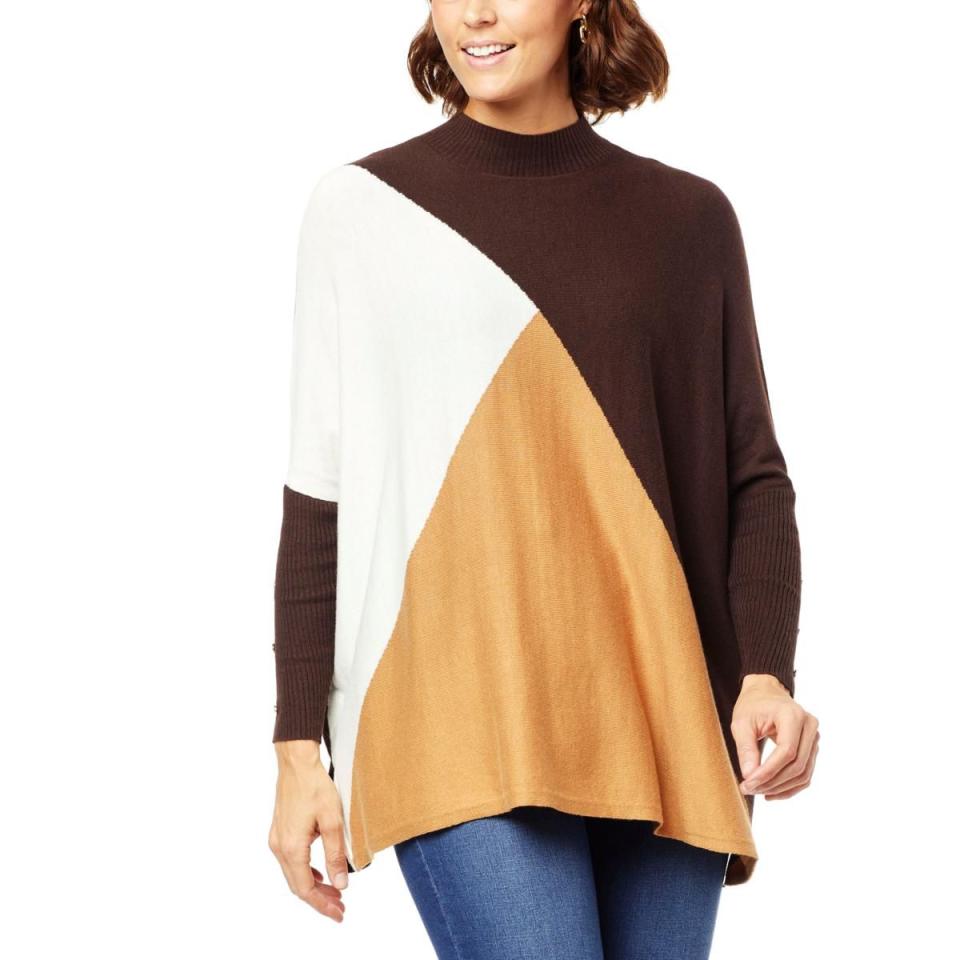 12) Colorblock Mock-Neck Sweater