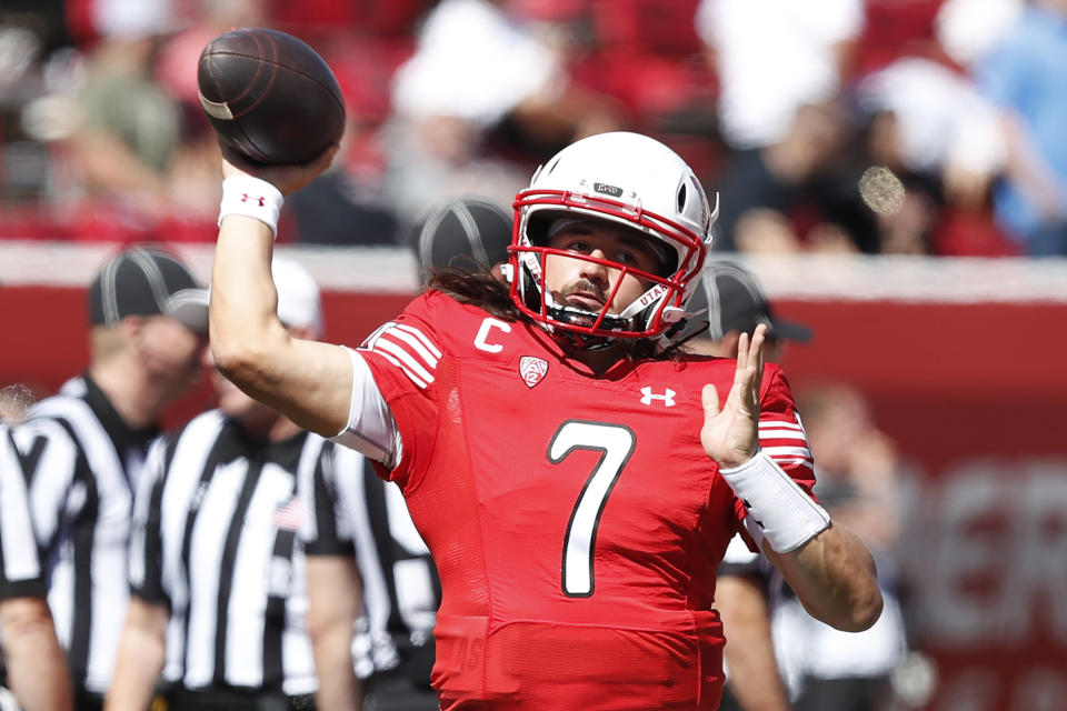 Utah quarterback Cam Rising hasn't seen the playing field since suffering a knee injury in the Rose Bowl at the end of the 2022 season. (Chris Gardner/Getty Images)