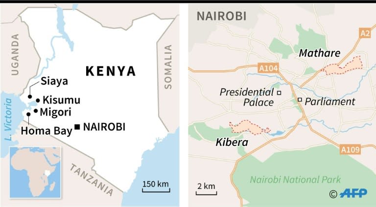 Map of Kenya locating places where clashes broke out between police and supporters of opposition leader Raila Odinga. Kenyans began voting Thursday in a repeat election that has polarised the nation