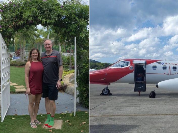 Beth Ring and her husband took an air ambulance home to Chicago after testing positive for COVID on their vacation to Jamaica.