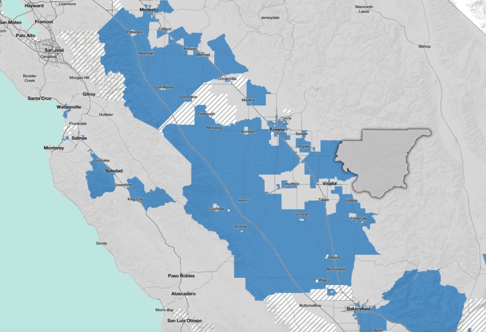 Map of central California