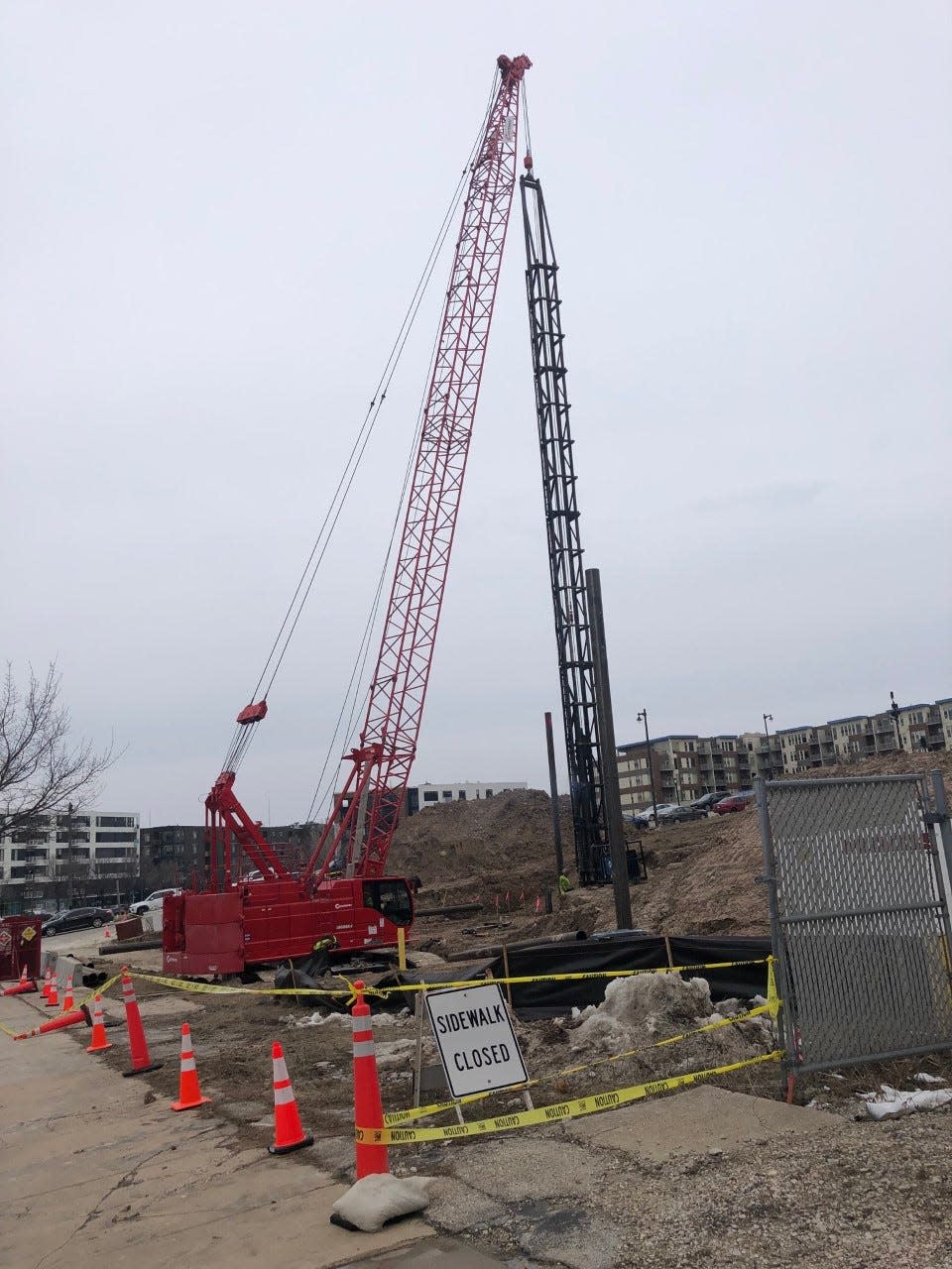 Site preparation work has started for a downtown apartment project south of East Ogden Avenue and east of North Broadway.