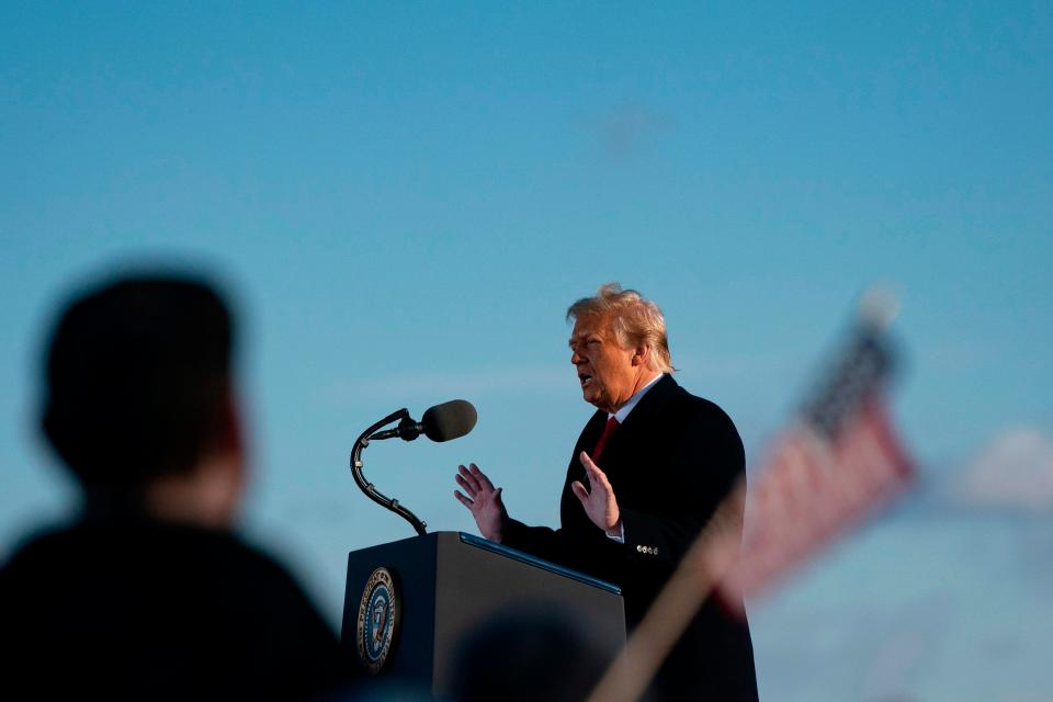 President Donald Trump on Jan. 20, 2021, in Maryland.